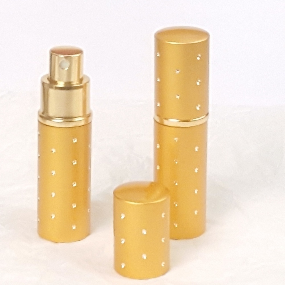 Honey Gold Sparkle purse mini sprayer with funnel